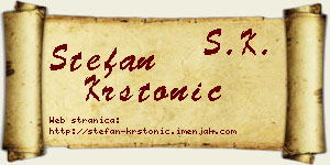 Stefan Krstonić vizit kartica